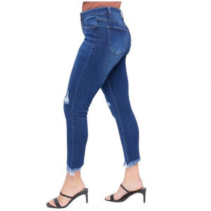 ROYALTY FOR ME Vintage Stretch High Rise Jeans Blue Mid Wash Distress Baddie 12